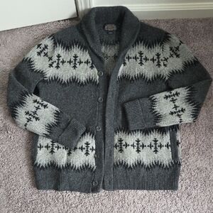 Pendleton Charcoal and Light Gray Cardigan Sweater